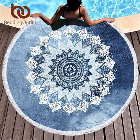 Cobalt Blue Mandala Round Beach Towel Mandala Bleu, Geometric Mandala, Mandala Blanket, Mandala ...