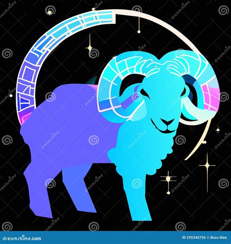 Zodiac Sign - Ram. Astrological Symbol. Vector Illustration Stock ...