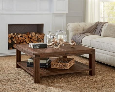 Meadow Solid Wood Square Coffee Table in Brick Brown - Modus 3F4121 ...