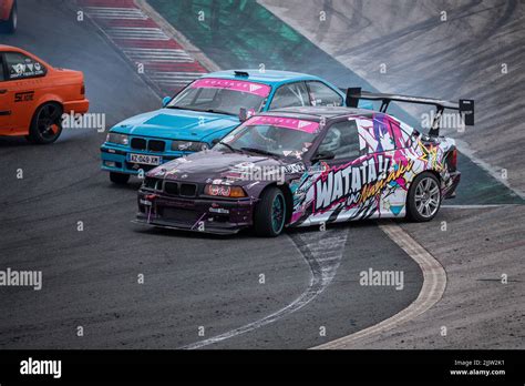 Battle Bmw E36 drift at the Navarra circuit Stock Photo - Alamy