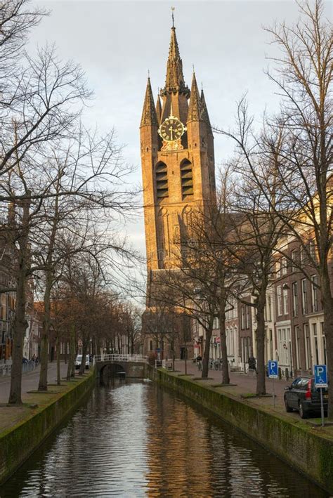 The Old Church Tower In Delft. Stock Photo - Image of europe ...