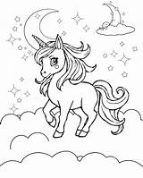 Magical Unicorn Coloring Page  Free Printable sketch template