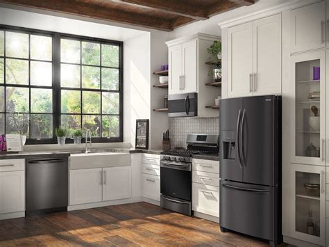 Off White Kitchen Cabinets With Black Stainless Appliances | www ...