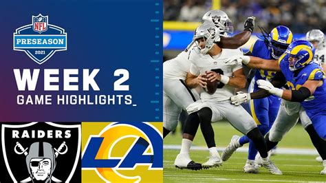 Las Vegas Raiders vs. Los Angeles Rams | Preseason Week 2 2021 NFL Game ...