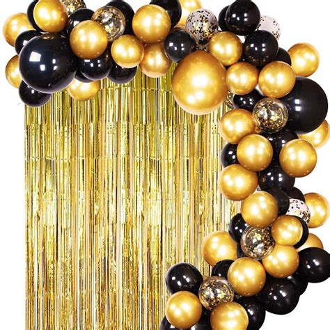 VAINECHAY Party Decorations Balloon Arch Kit Birthday Balloon Garland Arch kit Gold Black ...