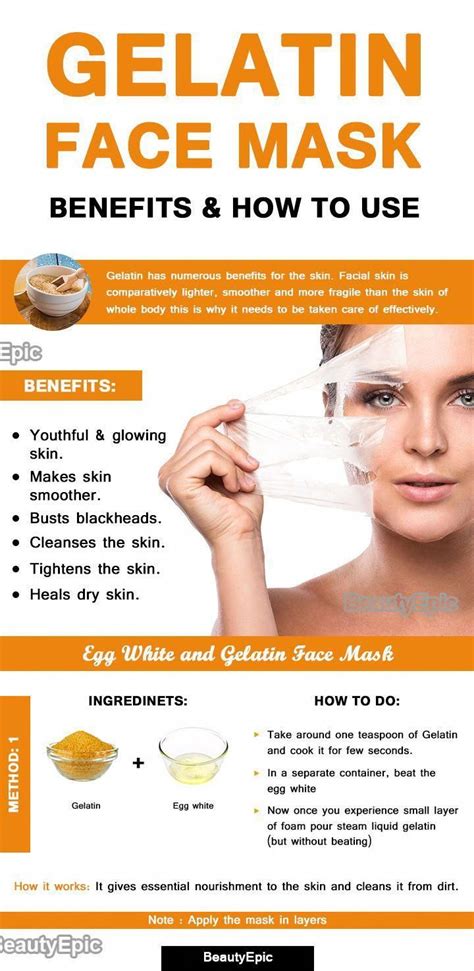 Gelatin Face Mask Benefits #naturalfacemasksdiy #TumericFaceMaskForScars | Gelatin face mask ...