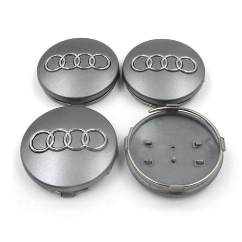 Grey Black Wheel Center Caps 60mm for Audi A3 A4 A6 A8 Tt Wheel Hub Caps Rims Cover Car Badge ...