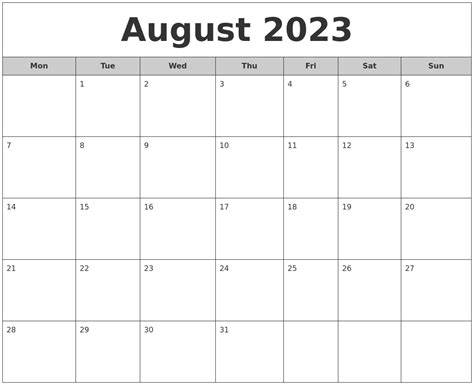 august 2023 printable monthly calendar - august 2023 calendar free ...