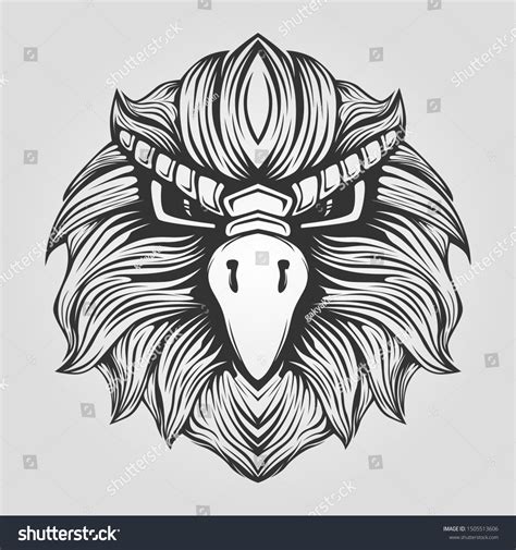 Eagle Head Tattoo Line Art Decorative Stock Vector (Royalty Free ...