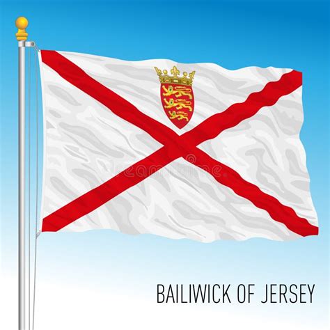 Bailiwick of Jersey Official National Flag, European Country Stock Vector - Illustration of blue ...