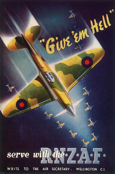 Royal New Zealand Air Force (RNZAF) recruiting poster published on the ...