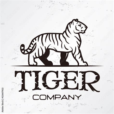 Tiger logo emblem template. Brand mascot symbol for business or shirt. Vector Vintage Design ...