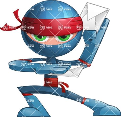 Cool Ninja Cartoon Vector Character / Mail | GraphicMama