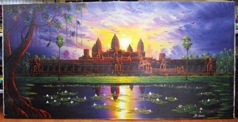 Angkor Wat Oil Painting 1x2m | Oil painting, Painting, Cambodian art