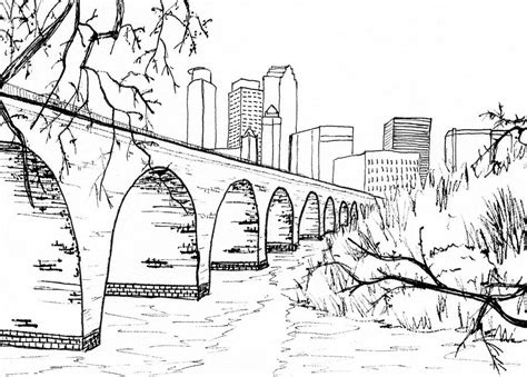 Stone Arch Bridge Drawing by Alyssa Norby - Pixels