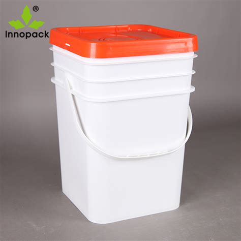 Food Grade 5 Gallon Square Plastic Bucket - Innopack