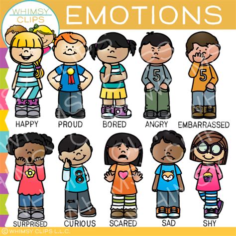 Kids Emotions Clip Art , Images & Illustrations | Whimsy Clips