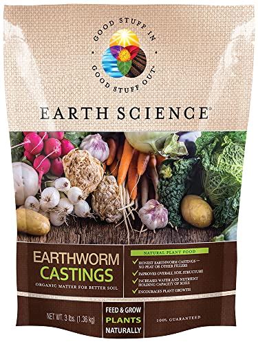 Earth Science – Earthworm Castings – Premium Plant Fertilizer for Indoor & Outdoor Plants – Soil ...