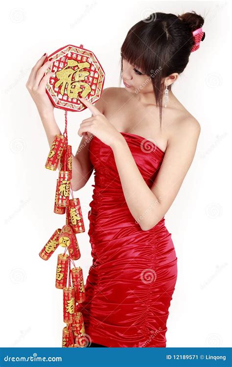 Chinese new year. stock image. Image of bless, costume - 12189571