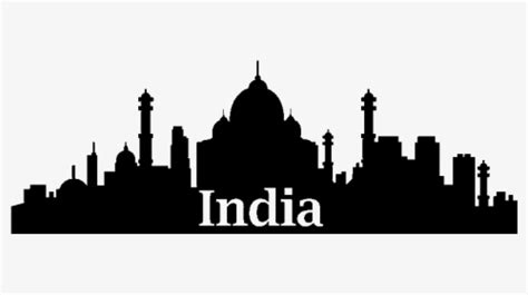 Delhi Skyline Silhouette - India Skyline Silhouette, HD Png Download ...