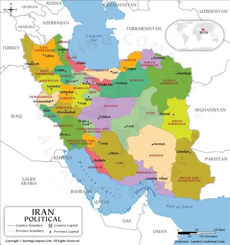 Iran Province Map, Iran Political Map