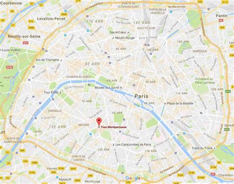 The Tour Montparnasse map - Map of The Tour Montparnasse (France)