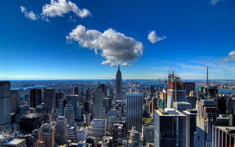 Fond d'écran : Paysage urbain, ciel, Horizon, Gratte-ciel, soir, La ville de New York, horizon ...