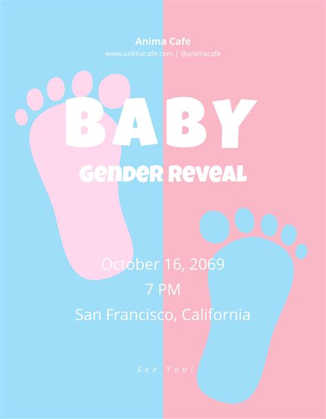 Baby Gender Reveal Flyer in Illustrator, PSD, PDF, Word, Publisher ...