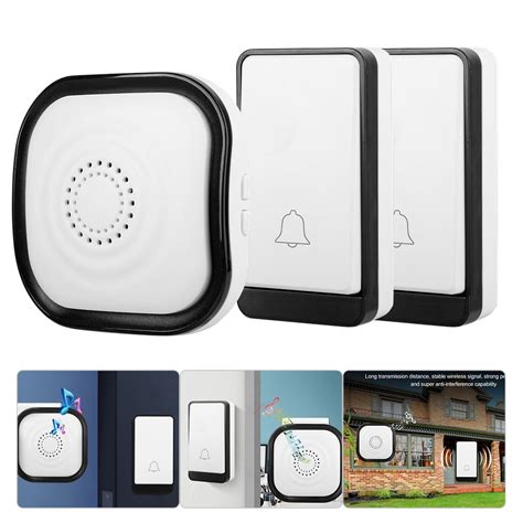 FAGINEY Wireless Self-generating Doorbell Home Security Alarm Door Bell Kit 45 Chime 1V2 US Plug ...