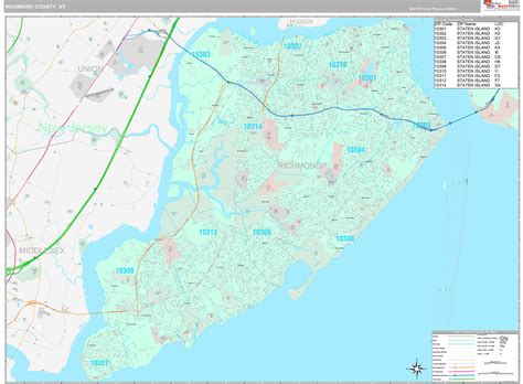 Richmond County, NY Wall Map Premium Style by MarketMAPS - MapSales