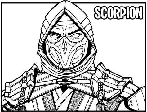 Free Printable Mortal Kombat Scorpion coloring page - Download, Print or Color Online for Free
