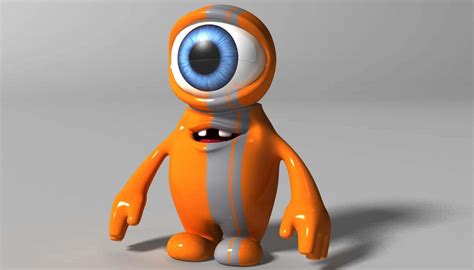 Cartoon Orange Alien - 3D Model by supercigale