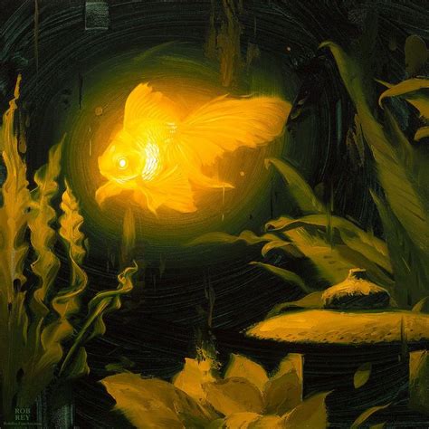 Bioluminescence, Goldfish by robrey.deviantart.com on @DeviantArt | Original oil painting ...