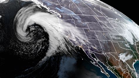 NOAA satellites snap stunning images of potent bomb cyclone, Pineapple Express rolling into ...