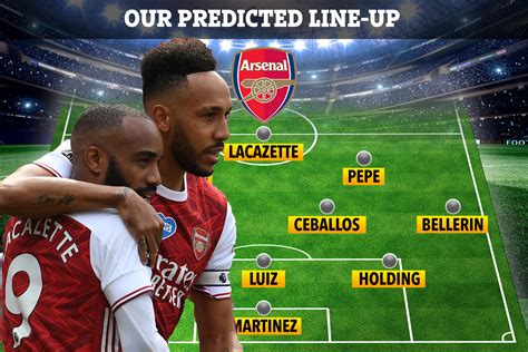 How Arsenal will lineup vs Chelsea for FA Cup final with Aubameyang, Lacazette and Pepe up front ...