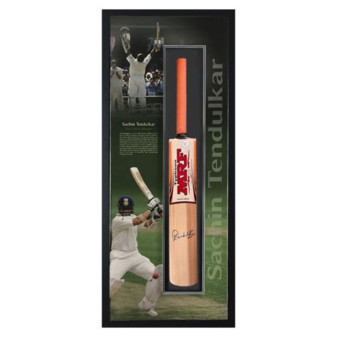 Sachin Tendulkar Signed MRF Cricket Bat Display - Elite Exclusives