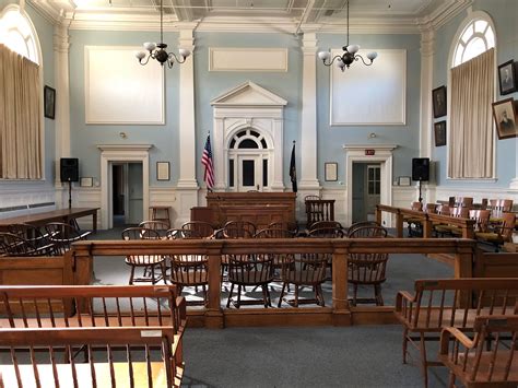 Courtroom inside 1916 Carroll County Courthouse in Ossipee, New Hampshire. Paul Chandler October ...