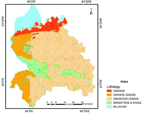 Lithology map of the study area. | Download Scientific Diagram