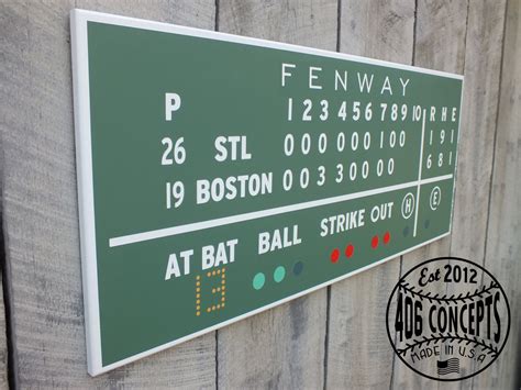 Painted Fenway Green Monster Scoreboard Boston Red by 406Concepts