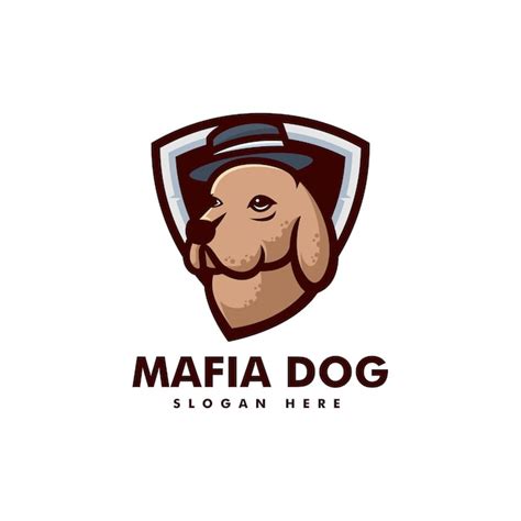 Premium Vector | Vector logo illustration mafia dog mascot cartoon style