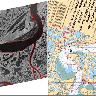 Segmentation result showing extracted main Mackenzie River channel and... | Download Scientific ...