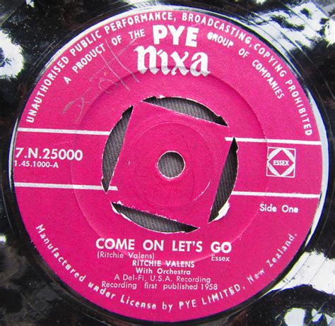 Ritchie Valens – Come On Let's Go (1958, Vinyl) - Discogs