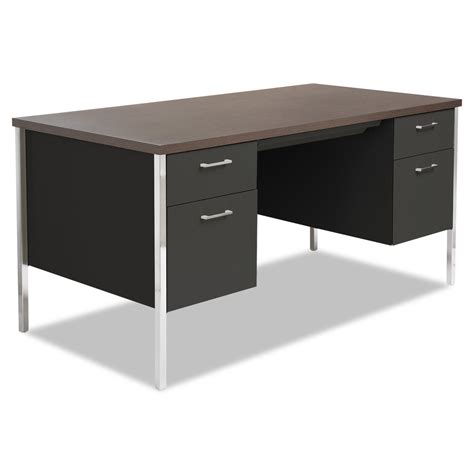 Alera Double Pedestal Steel Desk, Metal Desk, 60w x 30d x 29-1/2h ...