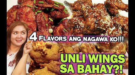 EASY TO COOK UNLI WINGS! Homemade Chicken Wings | 4 Flavors - Teacher G Tutorial - YouTube