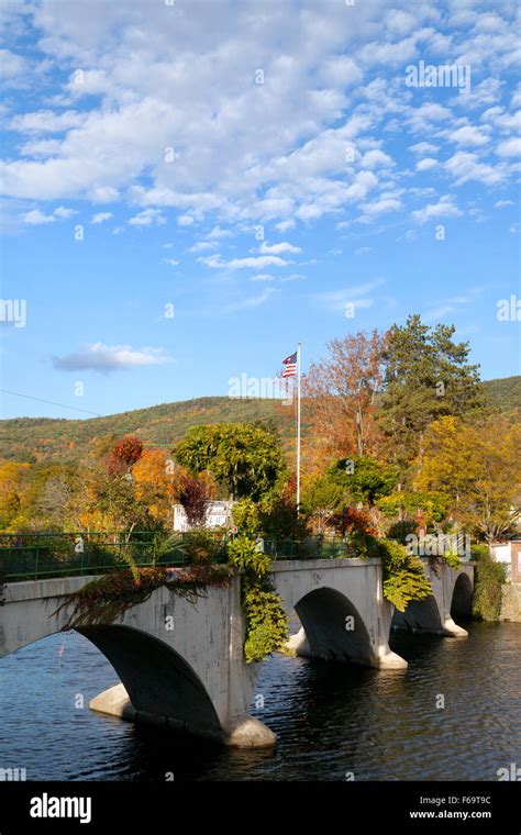 The Bridge of Flowers, a bridge covered with growing plants and flowers; Shelburne Falls ...