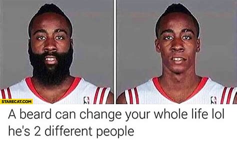 A beard can change your whole life he’s 2 different people James Harden ...