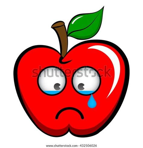 Crying Apple Emoticon Emoji Sad Upset: เวกเตอร์สต็อก (ปลอดค่าลิขสิทธิ์) 432506026 | Shutterstock