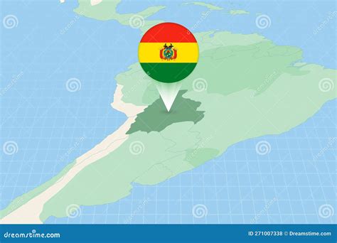 Map Illustration of Bolivia with the Flag. Cartographic Illustration of ...