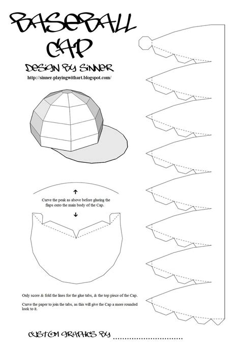 Printable Paper Baseball Cap Template