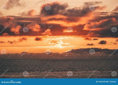 Atlantic Ocean Sunset Sky Landscape Stock Photo - Image of harmony ...